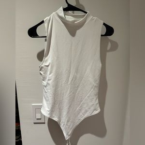 Aritzia Babaton Mock Neck White Bodysuit
